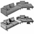 Molteni & C Octave Sectional Sofa 3D model small image 4