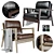 Modern Wood and Leather Armchair 3D model small image 1