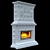 Artistic Ceramic Corner Fireplace 3D model small image 1