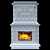 Artistic Ceramic Corner Fireplace 3D model small image 2