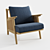 Elegant Linen Cane Chair 3D model small image 4