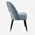 Collins Velvet Dining Chair: Green, Grey, Blue 3D model small image 3