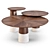 Roche Bobois Colorado: Marble and Walnut Coffee Tables 3D model small image 1