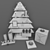 Wooden Fir Tree Christmas Set 3D model small image 3