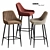 Luxury Hamburg Velvet Bar Chair 3D model small image 1