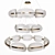 Sleek LED Pendant with Curved Shades: Lampatron Kearney 3D model small image 1