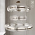 Sleek LED Pendant with Curved Shades: Lampatron Kearney 3D model small image 2