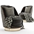 Sleek Spin Caracole Chair 3D model small image 2