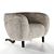 Elegant White Boucle Club Chair 3D model small image 1