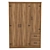 Modern Oak Wooden Wardrobe- V-Ray Compatible 3D model small image 1