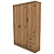 Modern Oak Wooden Wardrobe- V-Ray Compatible 3D model small image 3