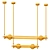 Luxury Brass & Glass Ceiling Lamp 3D model small image 3