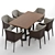 Modern Dining Table Set 3D model small image 1