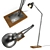 Elegant Brushed Metal and Wood Floor Lamp 3D model small image 1