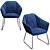 Kimono Dining Chair: Stylish Design by Pascal Bosetti 3D model small image 2