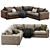 Sleek 2-Color Ferlea Sofa 3D model small image 1