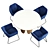 Kimono Dining Chair Set: Stone Grey, Black Legs 3D model small image 4