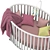 Oval Baby Bed: 1200x1300x750 3D model small image 2