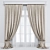 Elegant Brown Curtain 3D model small image 1