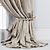 Elegant Brown Curtain 3D model small image 3