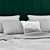 Stylish Emerald Velvet Bed 3D model small image 3