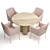 Luxury Velvet Elowen Armchair & Travertine Table Set 3D model small image 2