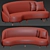 Sleek Crescent Sofa: Designed by Charles Kalpakian 3D model small image 2