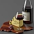 Gourmet Delight: Cheese & Wine 3D model small image 3