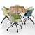 Arper Cila Armchair & Meety Wood Table Set 3D model small image 2