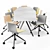 Arper Catifa 53 Trestle Chair & Meety Plastic Table Set 3D model small image 2