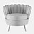 Elegant Velvet Armchair - Pearl Marine 3D model small image 5