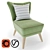 Evald Clara Chair with Decorative Ikea Cushion 3D model small image 1