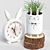 Decorative Rabbit Plant Set with Clock 3D model small image 1