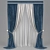 Lace Curtain with Sheer Fabric 3D model small image 2