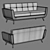 Minimalist Mid-Century Loveseat 3D model small image 3