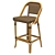 Rustic Rattan Bar Stool 3D model small image 1