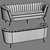 Elegant Margo Velvet Sofa | Luxurious Design 3D model small image 5