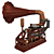 Vintage Steampunk Gramophone 3D model small image 8