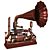 Vintage Steampunk Gramophone 3D model small image 10