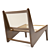 Classic Z-Shaped Kangaroo Chair by Pierre Jeanneret 3D model small image 4