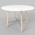 Elegant White Textured Dining Table 3D model small image 4