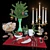 New Year's Table Decor Set 3D model small image 1