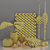 Golden Decor Set: Vines, Candlestick, Book 3D model small image 6