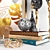 Golden Decor Set: Vines, Candlestick, Book 3D model small image 10