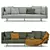 Japanese-inspired Minotti Torii Sofa: Elegant Simplicity 3D model small image 2