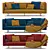 Japanese-inspired Minotti Torii Sofa: Elegant Simplicity 3D model small image 3