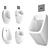 Smart Flush Urinal Set 3D model small image 1