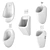 Smart Flush Urinal Set 3D model small image 3