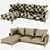 Adams Metal & Fabric Chaise Sectional 3D model small image 5