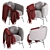 Luxurious Scarlett Velvet Barrel Accent Chair 3D model small image 1